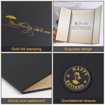 Close up of the JoyrnalK gold retirement card cover badge.