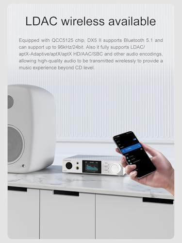Compact high-end home studio DAC system showing multiple headphone jack outputs setup