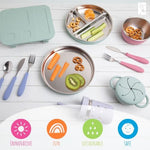Elk and Friends durable stainless steel dinnerware set for children