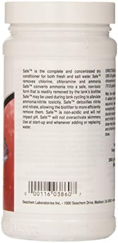 Seachem Safe water conditioner container side view
