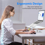 Folded portable laptop riser by Gogoonike showcasing its slim profile and lightweight travel design.