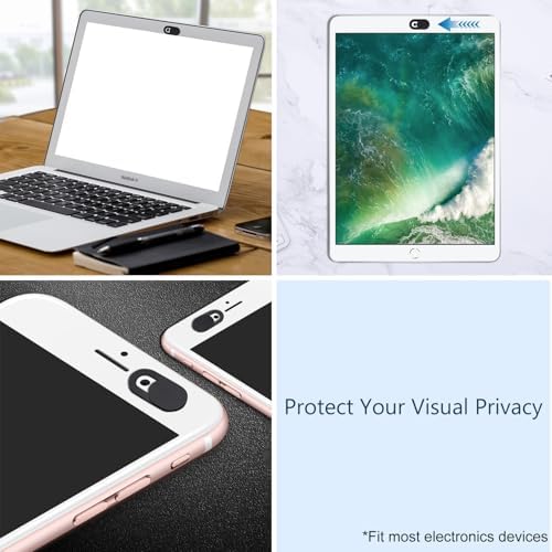 TENOC Webcam Cover, Camera Privacy Cover Slide for Laptop/Cell Phone/iPad/PC/Tablet, Protect Your Privacy and Security, 5 Pcs, Black - Image 6