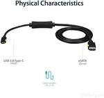 StarTech bus powered USB C to eSATA premium cable for optical drive backup