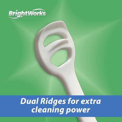 Eco friendly recycled plastic disposable tongue cleaners pack close up