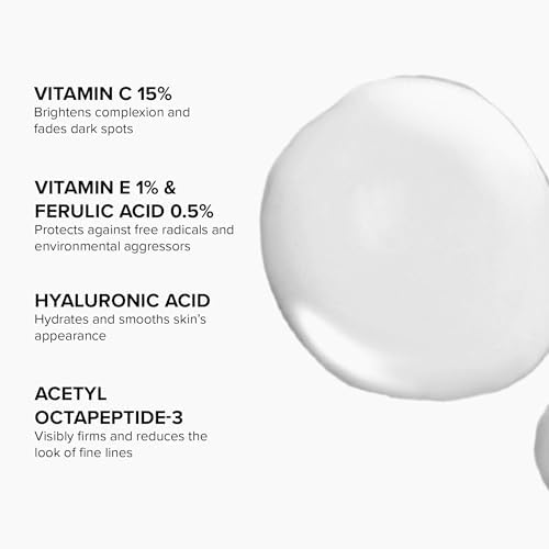 DRMTLGY Advanced C E Ferulic showing the dermatologist trusted and pH balanced labels