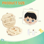 Esmorah baby tooth storage box with open lid and tooth slots