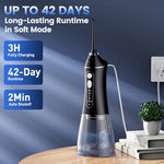 Reure waterproof oral irrigator being rinsed under tap water safely