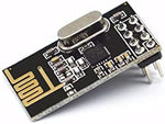 Close up of HiLetgo NRF24L01+ 2.4GHz module pins