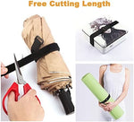 Black reusable hook and loop fastening tape cut to custom length with plastic buckles