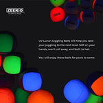 Zeekio Lunar Juggling Balls demonstrating the zero bounce millet filled construction on a flat training surface.