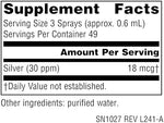 Source Naturals Wellness Colloidal Silver 30 PPM dietary supplement bottle back panel text