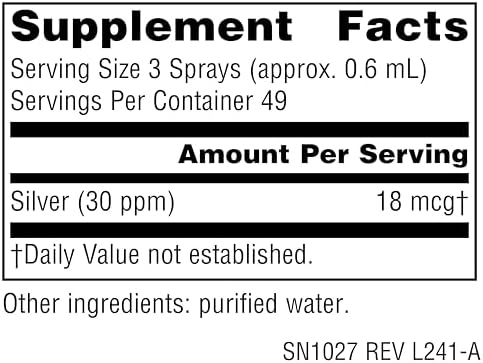Source Naturals Wellness Colloidal Silver 30 PPM dietary supplement bottle back panel text