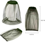 Venterior mosquito net hat showing adjustable fit features