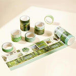 Assorted widths of gallery pattern washi tape rolls