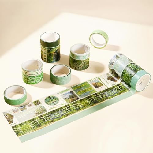 Assorted widths of gallery pattern washi tape rolls