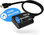 Orei UHDS-102C video splitter mirroring 4K content to dual display screens