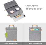 Mosiso tablet sleeve gray with pockets unzipped