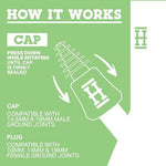 Universal silicone caps for odor proofing and storage of water pipes.