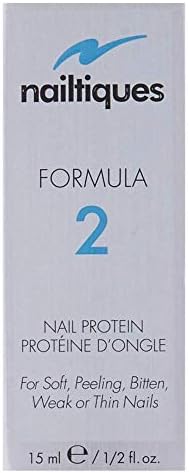 Nailtiques Formula 2 clear strengthening nail polish in a 0.5 ounce bottle