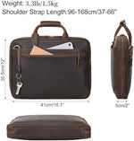 Masa Kawa lawyers leather briefcase showing interior laptop compartment