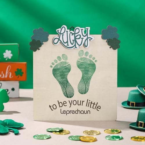 Close up view of the laser engraved Lucky to be your little Leprechaun text on wood plaque.