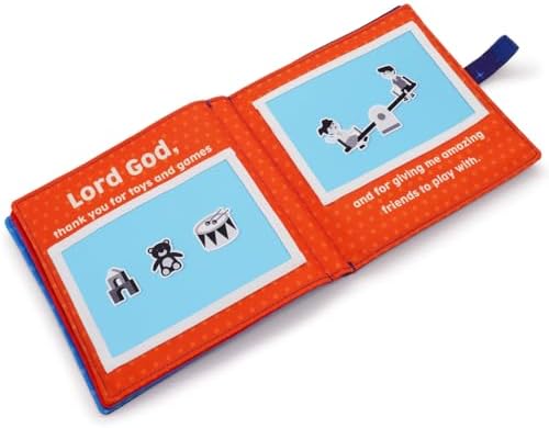 Close up of child safe stitching on the blue baptism keepsake album.