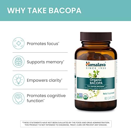 Himalaya Organic Bacopa seven hundred fifty milligrams herbal tablets for focus.