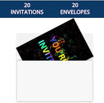 Premium thick matte card stock invitation card pack with matching white mailing envelopes