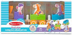 Authentic Melissa and Doug toddler educational wooden pull along toy packaged and ready for screen free learning play.