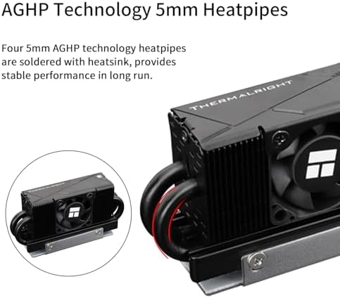 Thermalright HR10 2280 PRO M.2 cooler showing the quadruple copper heatpipe array and dual-sided thermal pads