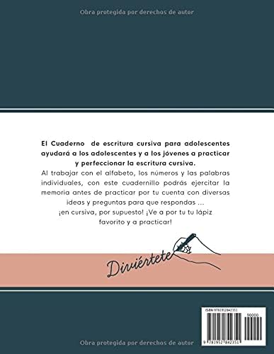El cuadernillo de escritura cursiva para adolescentes: Aprende el arte de la caligrafÃ­a en este manual de escritura cursiva con citas motivadoras y ... para jÃ³venes y adolescentes (Spanish Edition) - Image 3