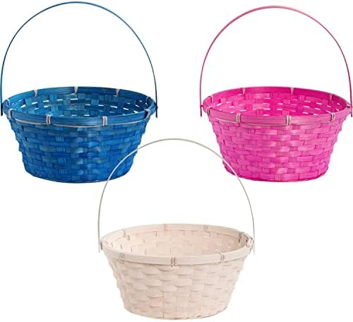 JOYIN woven wicker candy buckets with pastel liners for festive gift packing
