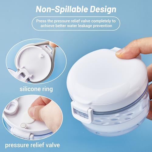 Denture cleaning cup interior with removable strainer tray