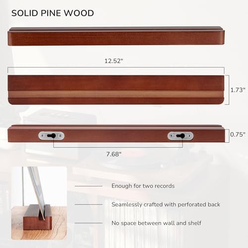 Axeman premium pinewood album holder wall display set of two in brown finish.