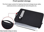 Waterproof laptop sleeve case showing water droplets repelling off the premium nylon canvas exterior