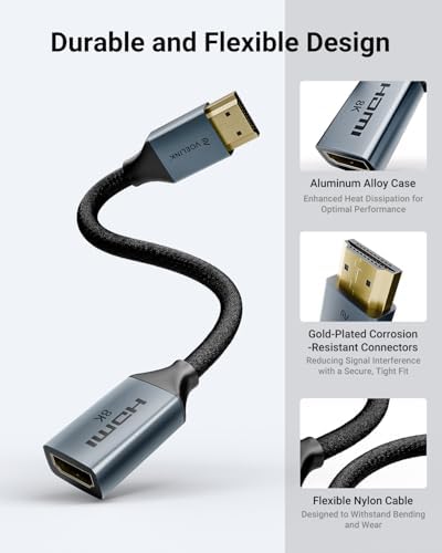 VCELINK 8K cable connected to streaming stick device