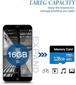 Micro storage card for smartphones tablets and drones shown from a top angle view.
