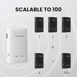 Avantree Audiplex long range wireless assistive listening device set with included charging cables and audio adapter accessories.