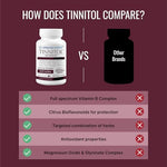 Approved Science Tinnitol six month supply dietary supplement bottles for ear buzzing protection.