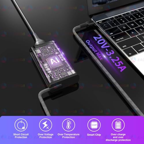 EAOYHGB electronic laptop charger kit including main adapter block and wall outlet cord
