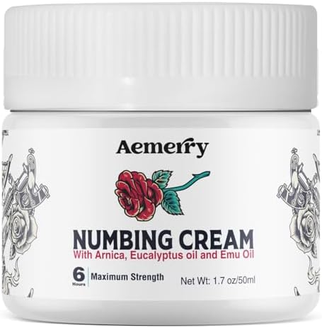 Aemerry Maximum Strength Tattoo Numbing Cream 1.7 fluid ounce jar front view
