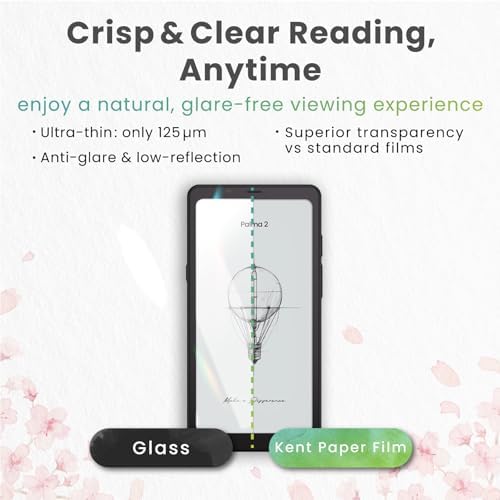 Anti-glare screen protector comparison on Onyx Boox device