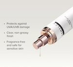 Lightweight fragrance-free SPF 45 lotion by DRMTLGY for all skin tones and types
