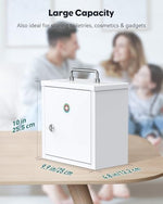 Uniclife lockable medical cabinet open showing two storage compartments