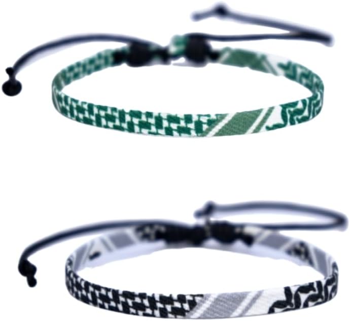 DATOA woven fabric bracelet styled on a wrist