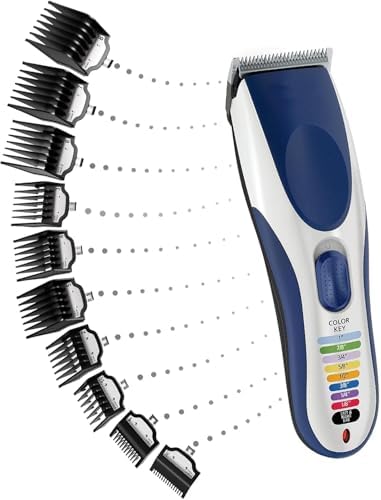 Top angle view of the vibrant orange and blue color coded styling combs highlighting the rounded teeth design