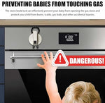 Gas stove oven knob safety guards close up