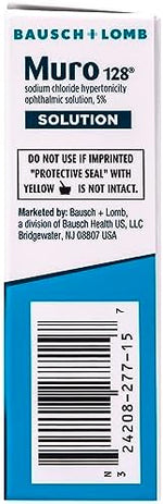 Bausch and Lomb 5 percent sodium chloride eye care drop instructions label