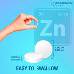 White circular zinc tablets for adults looking to address zinc deficiency