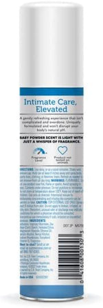 Talc-free feminine hygiene spray with pH balanced formula
